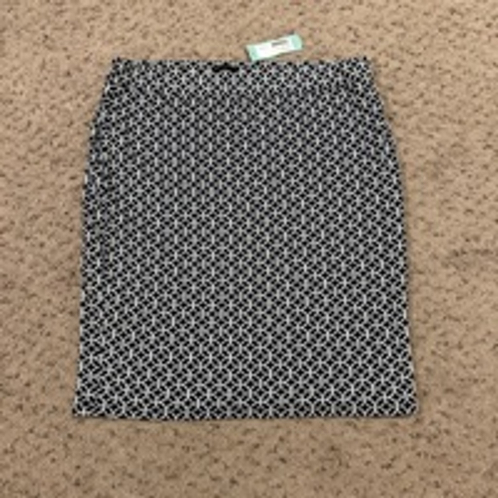 Women 41 Hawthorn Skirt XL Navy White Geometric Knit
